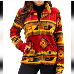 TrailCrest Aztec Geometric Western Flannel Fleece Jacket Size M